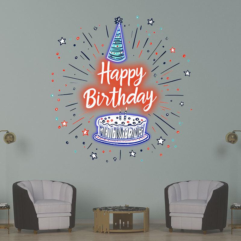 Happy Birthday Neon signs| LED Cake Decorating Lights | Creative Birthday Party Decoration | For Home & Celebration
