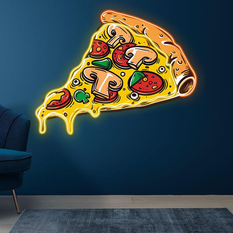 Delicious Pizza Neon signs Lights - LED Lighting, Mushroom Sausage Design, Flowing Sauce Effect, Creative Home Decor, Perfect Party Atmosphere