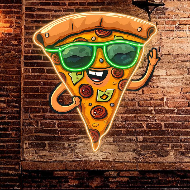 Funny Pizza LED Neon signs Light - Sunglasses Smile Pizza Decoration Light | Creative Home, Party, Gifts