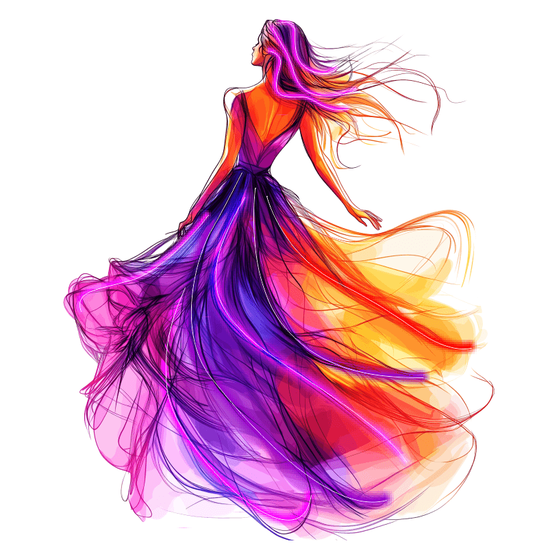 Fashion European and American Beauty Dancing Neon signs Lights - Red and purple light long dress dancing LED decorative lights, personalized home and creative space lighting