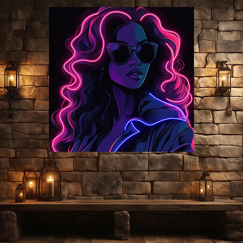 Diablo Style Fashion Girl Neon signs Light - Sunglasses shaped LED decorative light, cool light suitable for bedrooms, bars and creative spaces