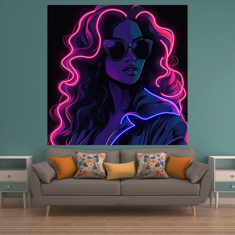 Diablo Style Fashion Girl Neon signs Light - Sunglasses shaped LED decorative light, cool light suitable for bedrooms, bars and creative spaces