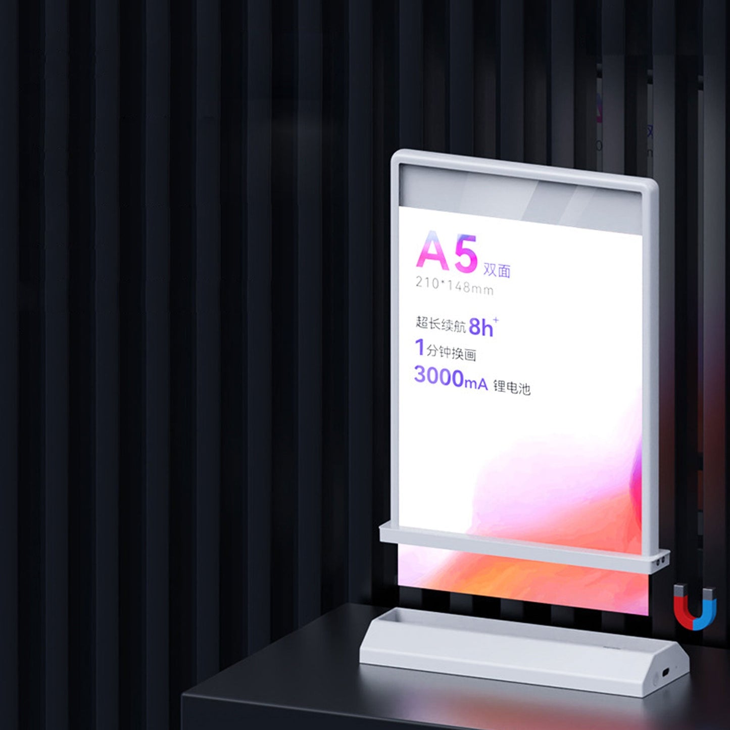 Desktop Display Magnetic Ultra Thin LED Advertising Sign Double Side A4 Led Light Box