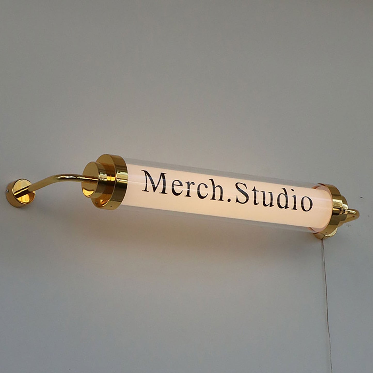 Indoor custom store logo sign round led tube light box sign illuminated coffee shop led sign