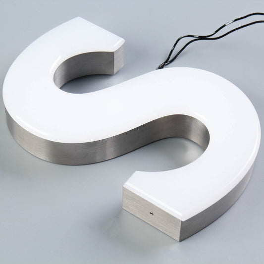 3D Frontlit LED Stainless Steel Channel Letters Sign Trimless Illuminated Letters for Storefront