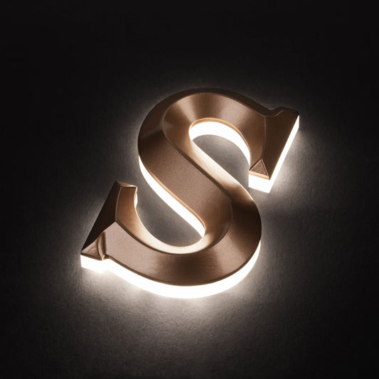 Metal Backlit Alphabet Lettering Signs Advertising Halo Lit Letters with Beveled Face