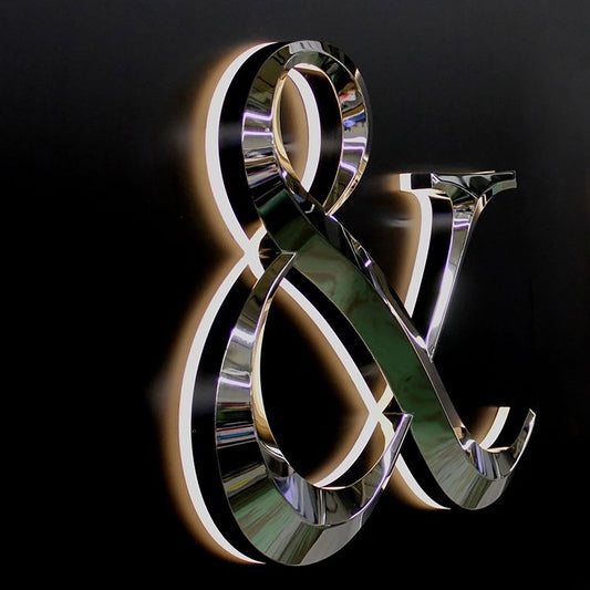 Custom polished finish 3D acrylic stainless steel channel letters waterproof led backlit letter sign with beveled face