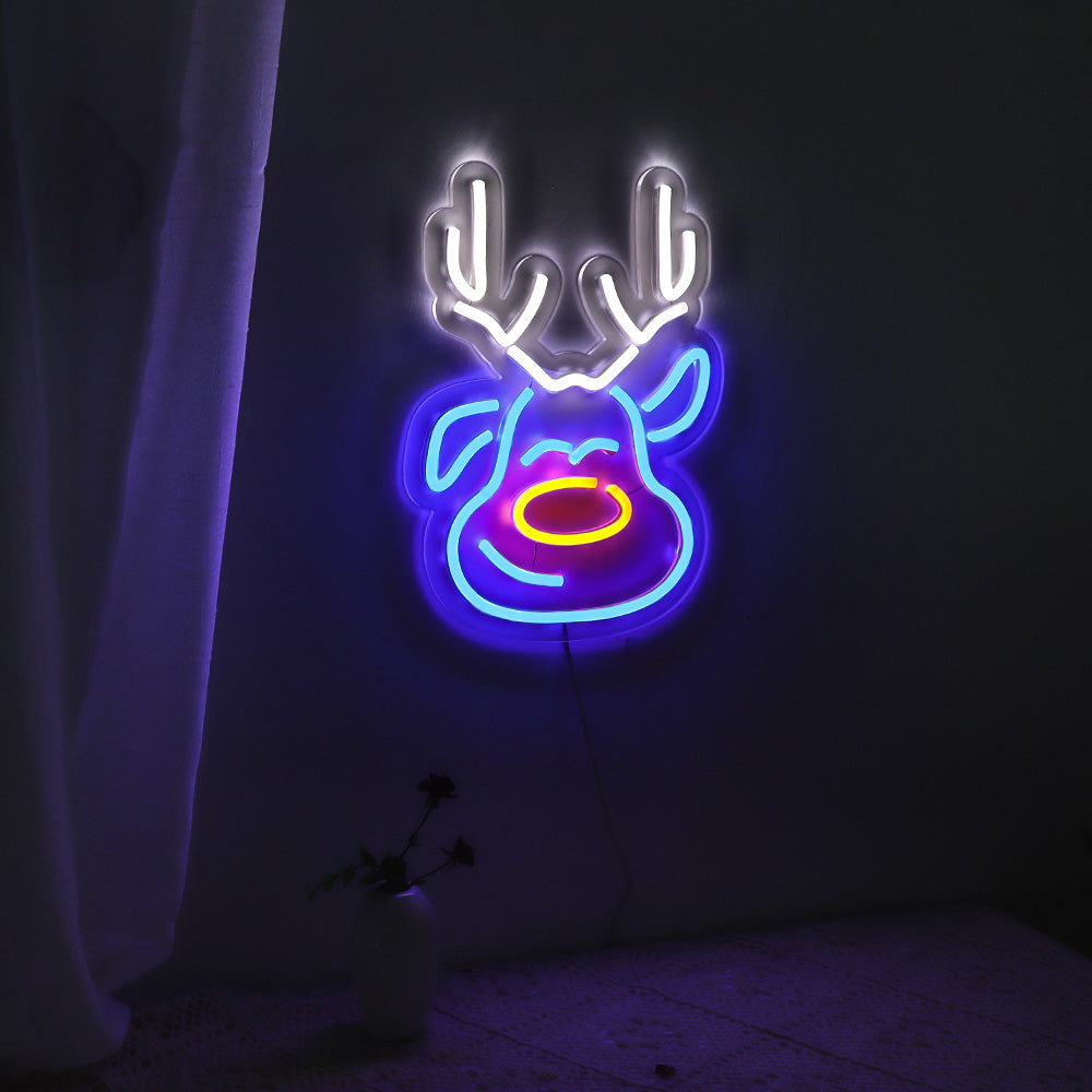 reindeer neon sign, led neon flex sign,custom-made designs for neon signs