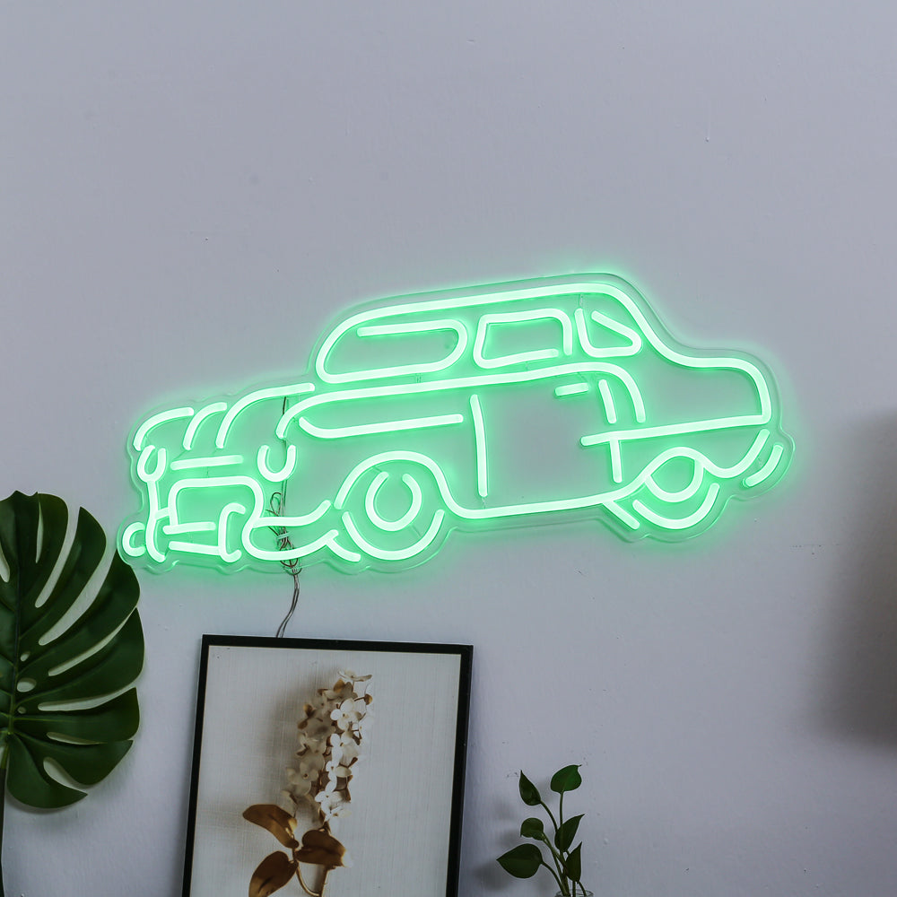Green lighting car neon sign, led neon sign board,flex neon sign for kids room