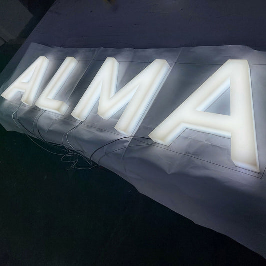 Custom 3D Logo Sign Acrylic Led Full-lit Letter Office Indoor Reception Wall Signs Lighted Store Sign