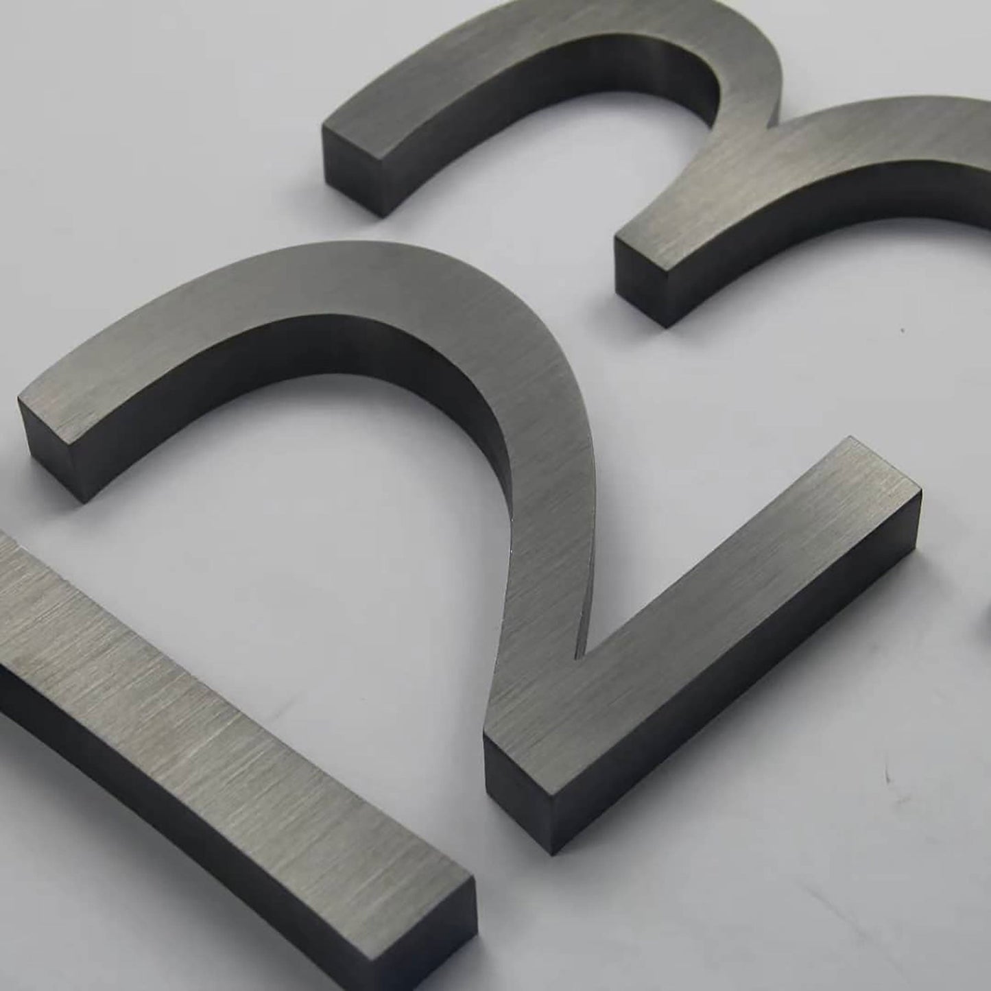 Customized Stainless Steel Letters Brushed Metal Channel Letters Indoor House Number Sign