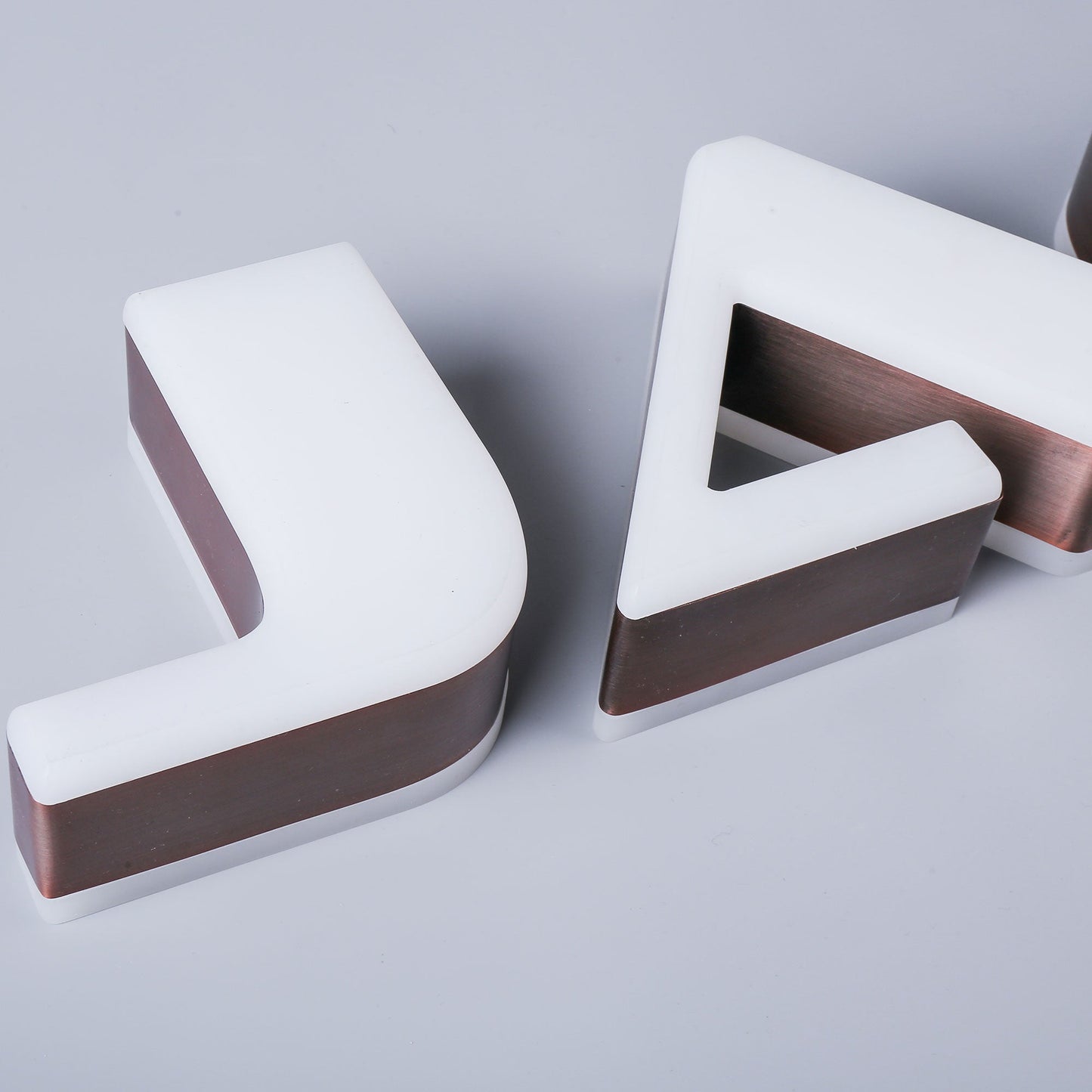 Waterproof led store signage double sided illuminated 3d channel letters sign with copper finish