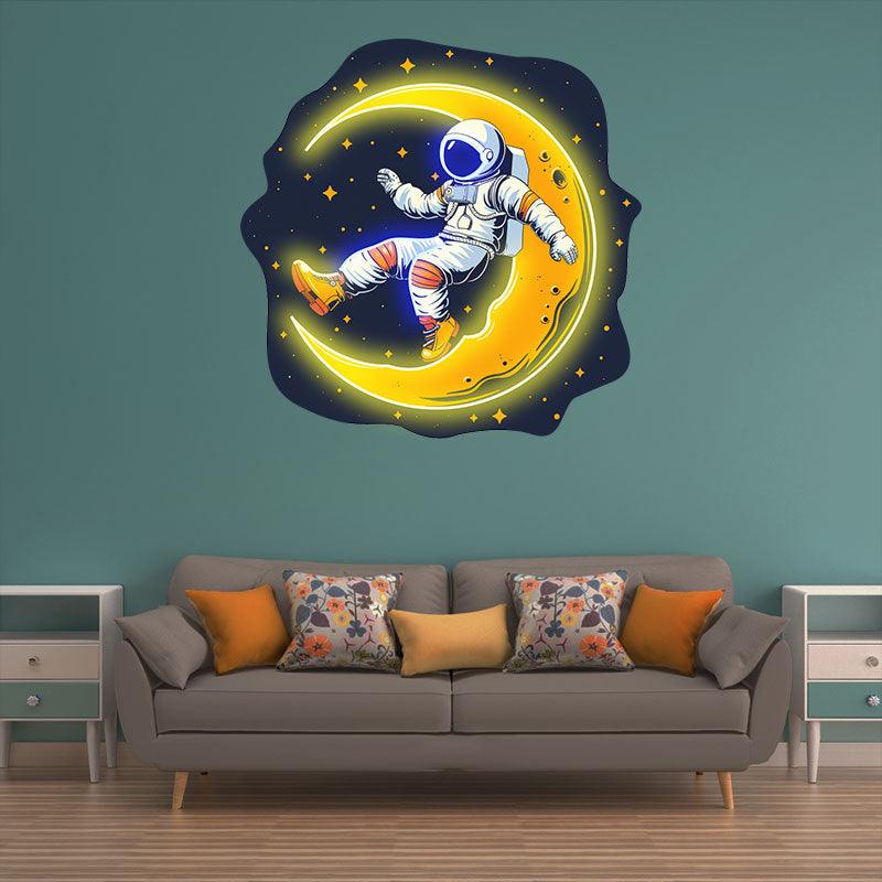 Lunar Explorer: Astronaut on the Moon Neon signs Light - Captivating LED Decor for Space Enthusiast