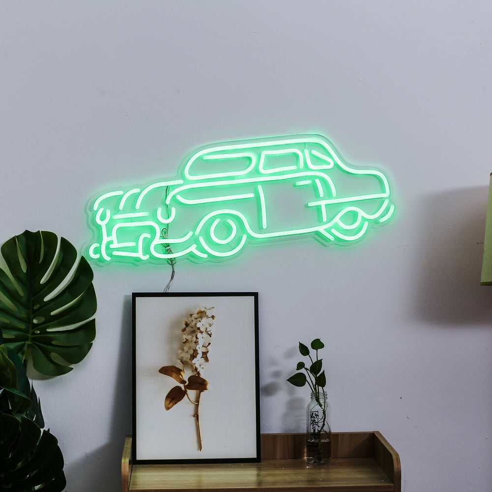 Green lighting car neon sign, led neon sign board,flex neon sign for kids room