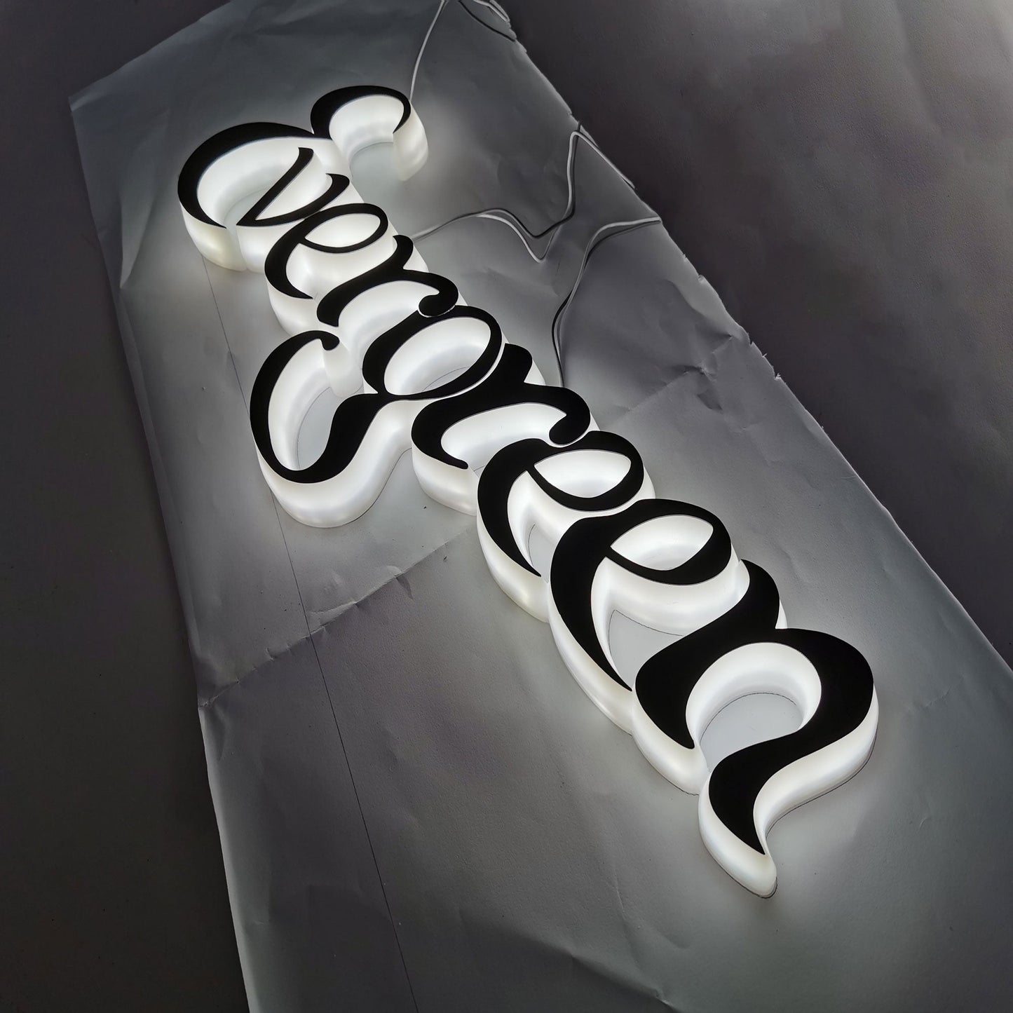Custom Storefront Sign Acrylic Illuminate Signage Side Full Lit Letters LED Lighting Logo Outdoor Indoor Use