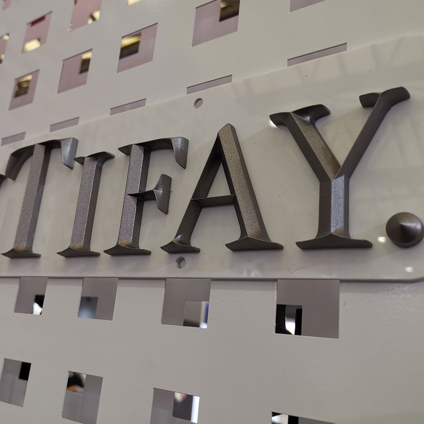 Indoor signs store 3D stainless steel letters bob illuminated letter signs beveled face finish