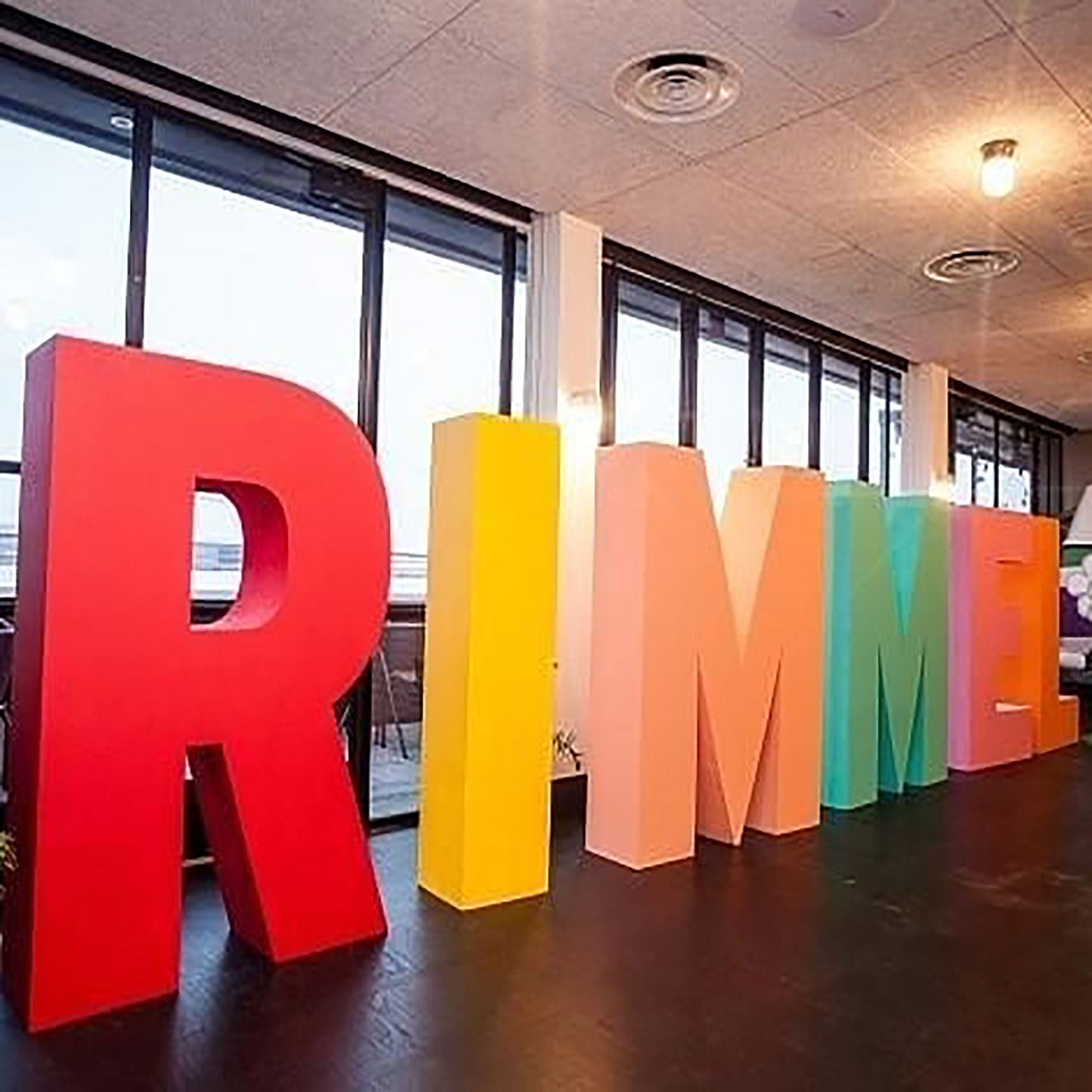 Customized personalized 3D stainless steel double-sided three-dimensional floor free standing letters sign for park and square