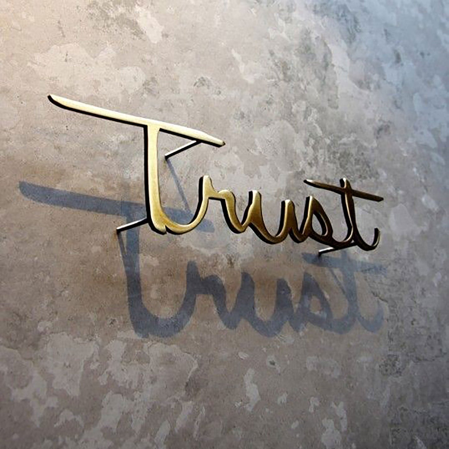 Custom wall letters decorative office logo business brushed gold stainless steel letters sign