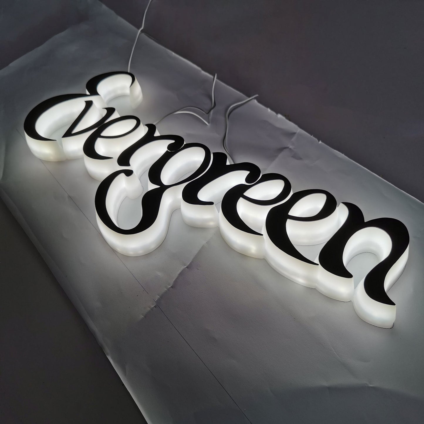 Custom Storefront Sign Acrylic Illuminate Signage Side Full Lit Letters LED Lighting Logo Outdoor Indoor Use