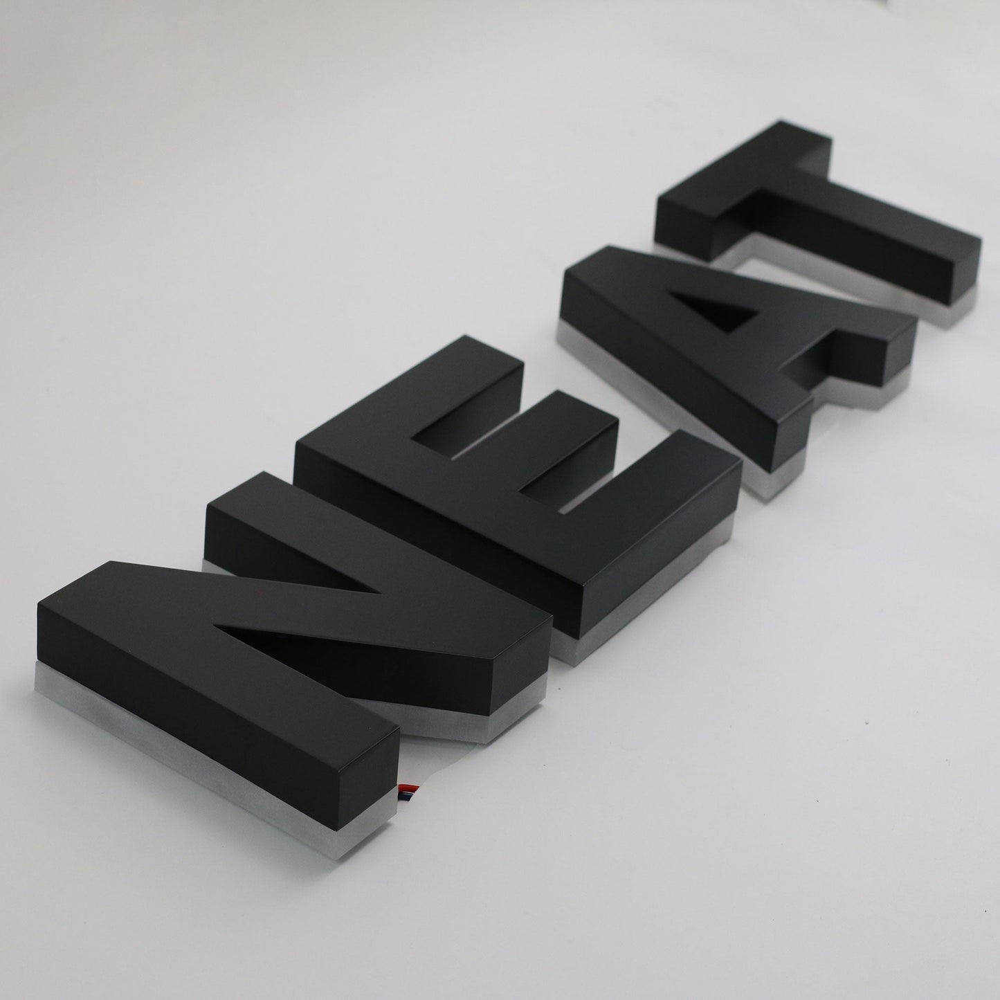 Wall Mounted Outdoor Stainless Steel Channel Letters With Black Paint Company Logo LED Backlit Channel Letter Sign