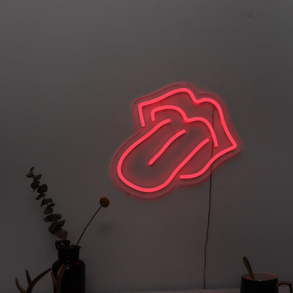 mouth neon lights, tongue led neon sign, led neon board,flexible led neon,faux neon