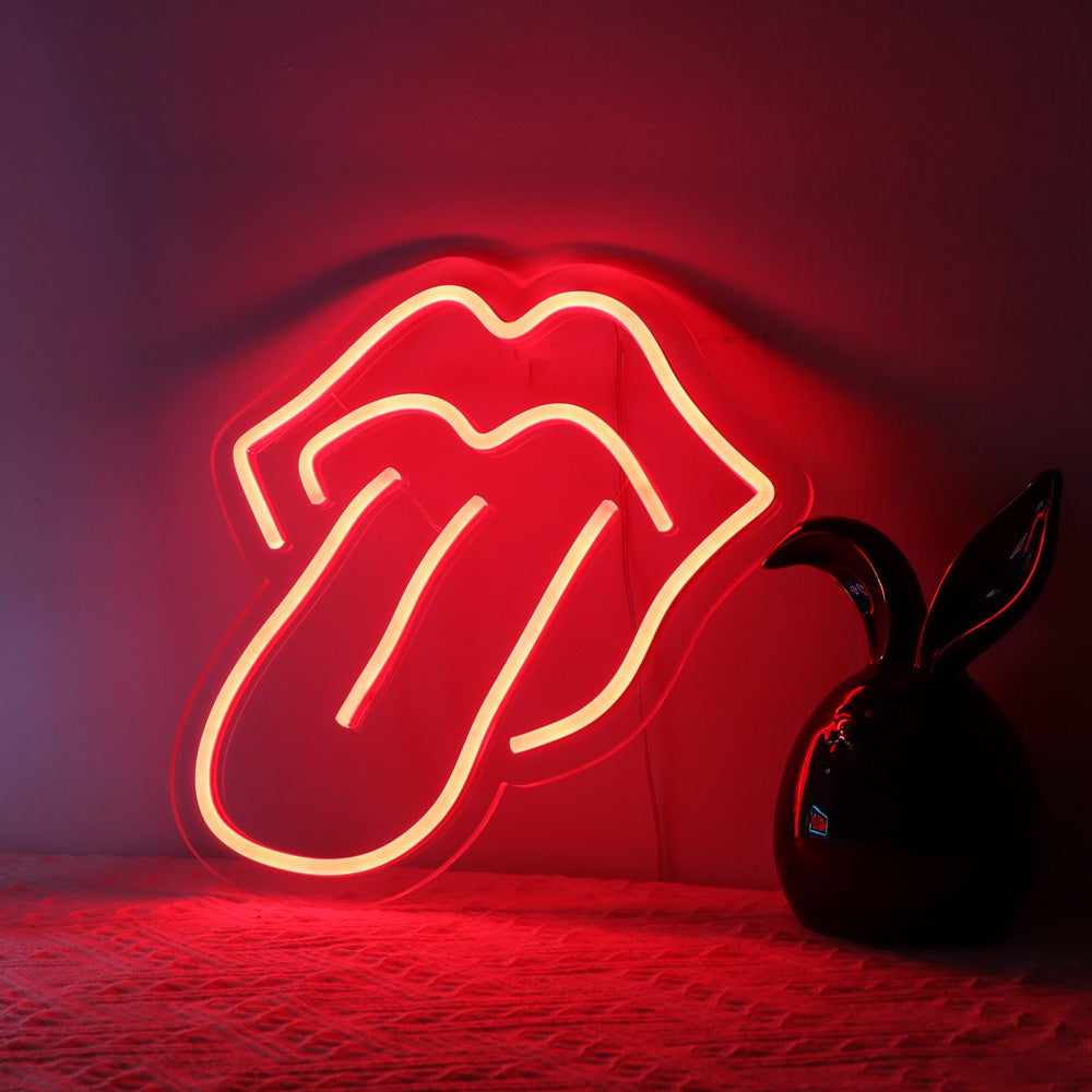 mouth neon lights, tongue led neon sign, led neon board,flexible led neon,faux neon