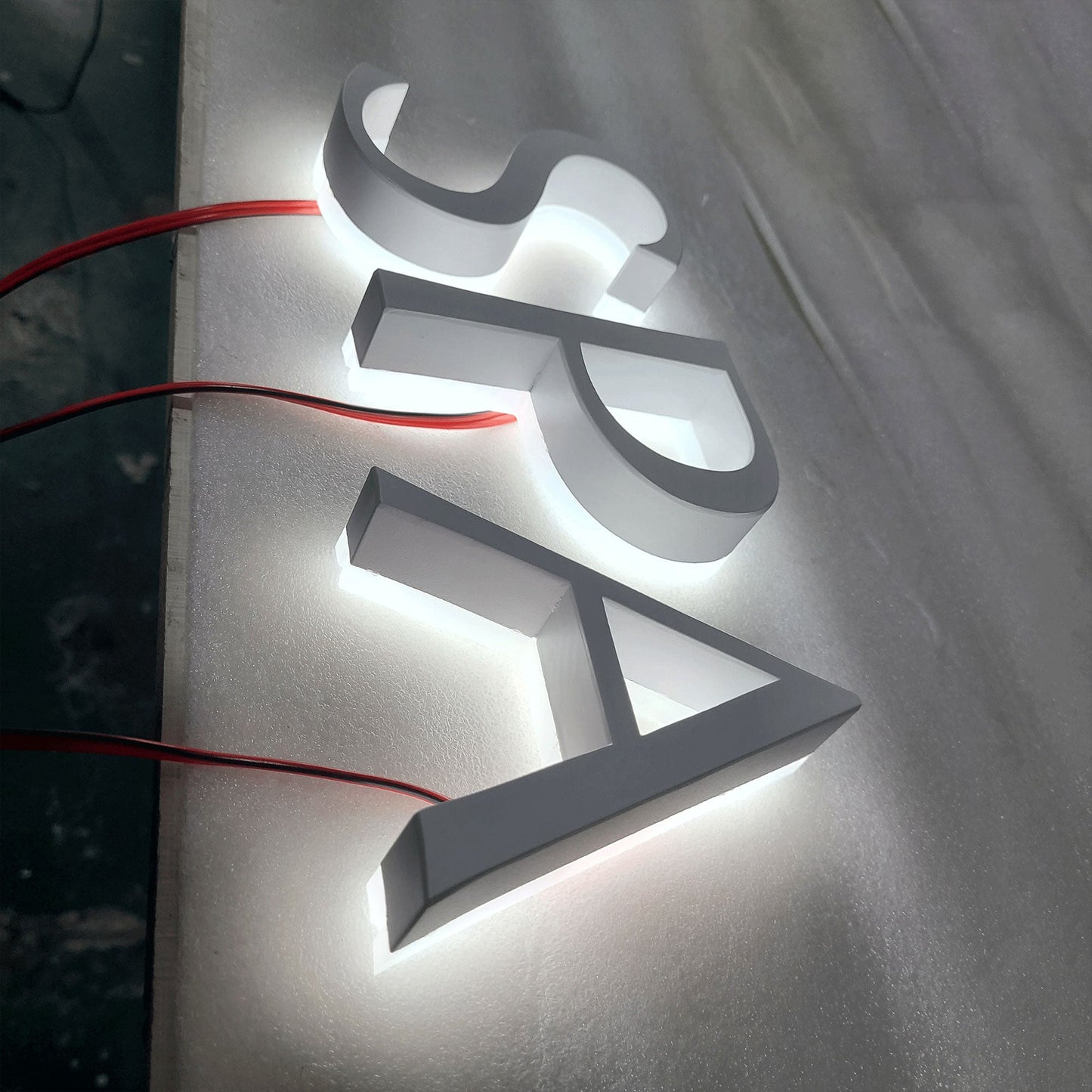 Custom Led Business Sign Back Lighted Advertising Channel Letters Comapny Logo 3D Backlit Electronic Sign