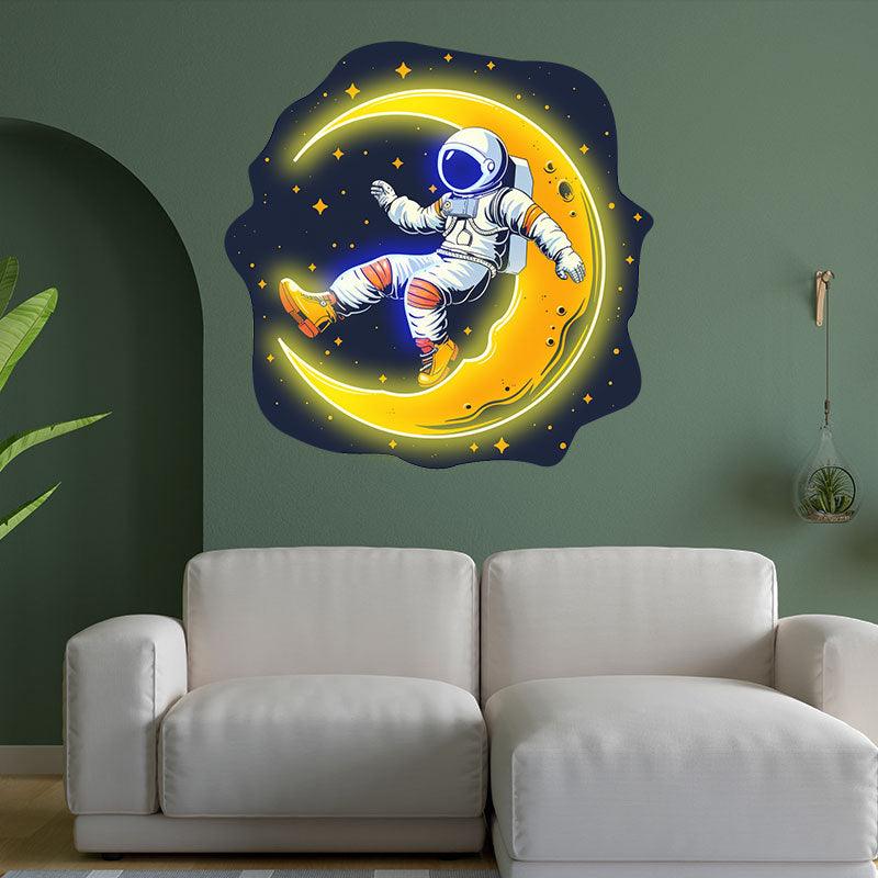 Lunar Explorer: Astronaut on the Moon Neon signs Light - Captivating LED Decor for Space Enthusiast