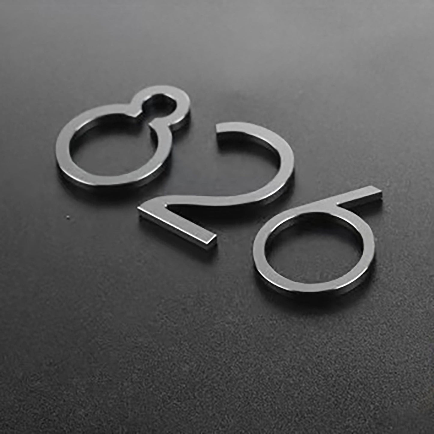 Custom gold silver house numbers hotel indoor door signs engraved stainless steel letters