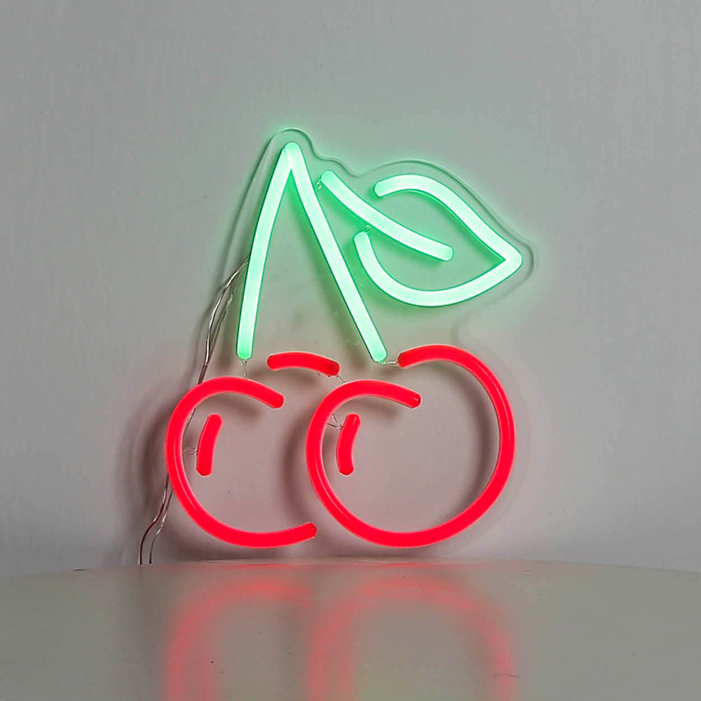 Red lighting cherry neon sign, led neon sign board,flex neon sign for fruit shop
