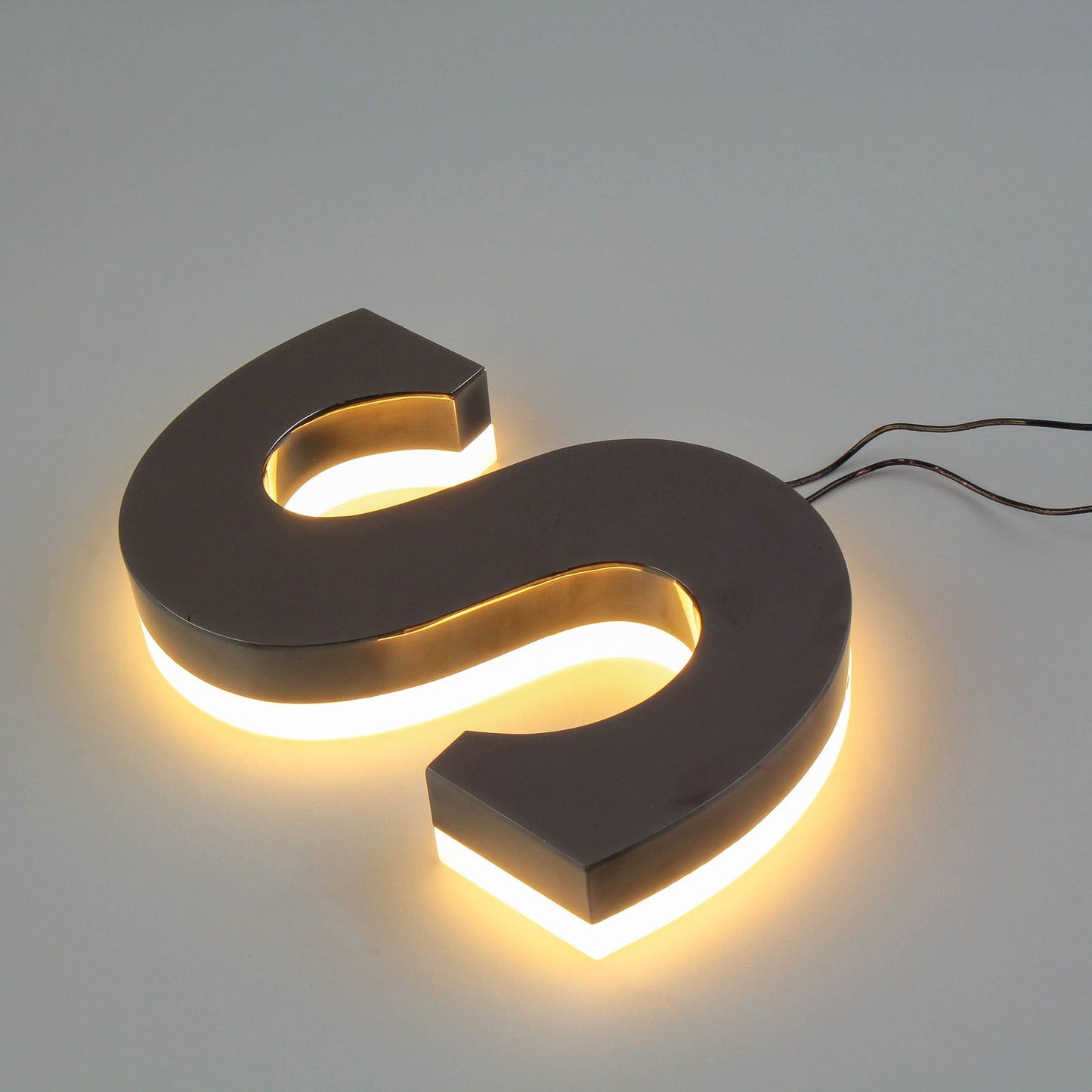 Custom Stainless Steel Backlit Alphabet Lettering Signs LED Halo Lit Channel Letters Sign