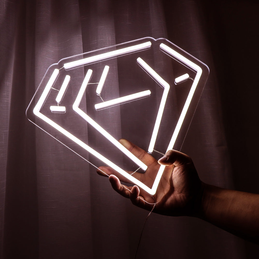 Diamand led neon sign with acrylic backboard, led neon sign for shop decoration