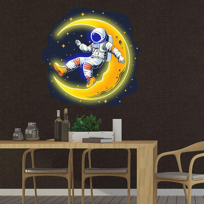 Lunar Explorer: Astronaut on the Moon Neon signs Light - Captivating LED Decor for Space Enthusiast