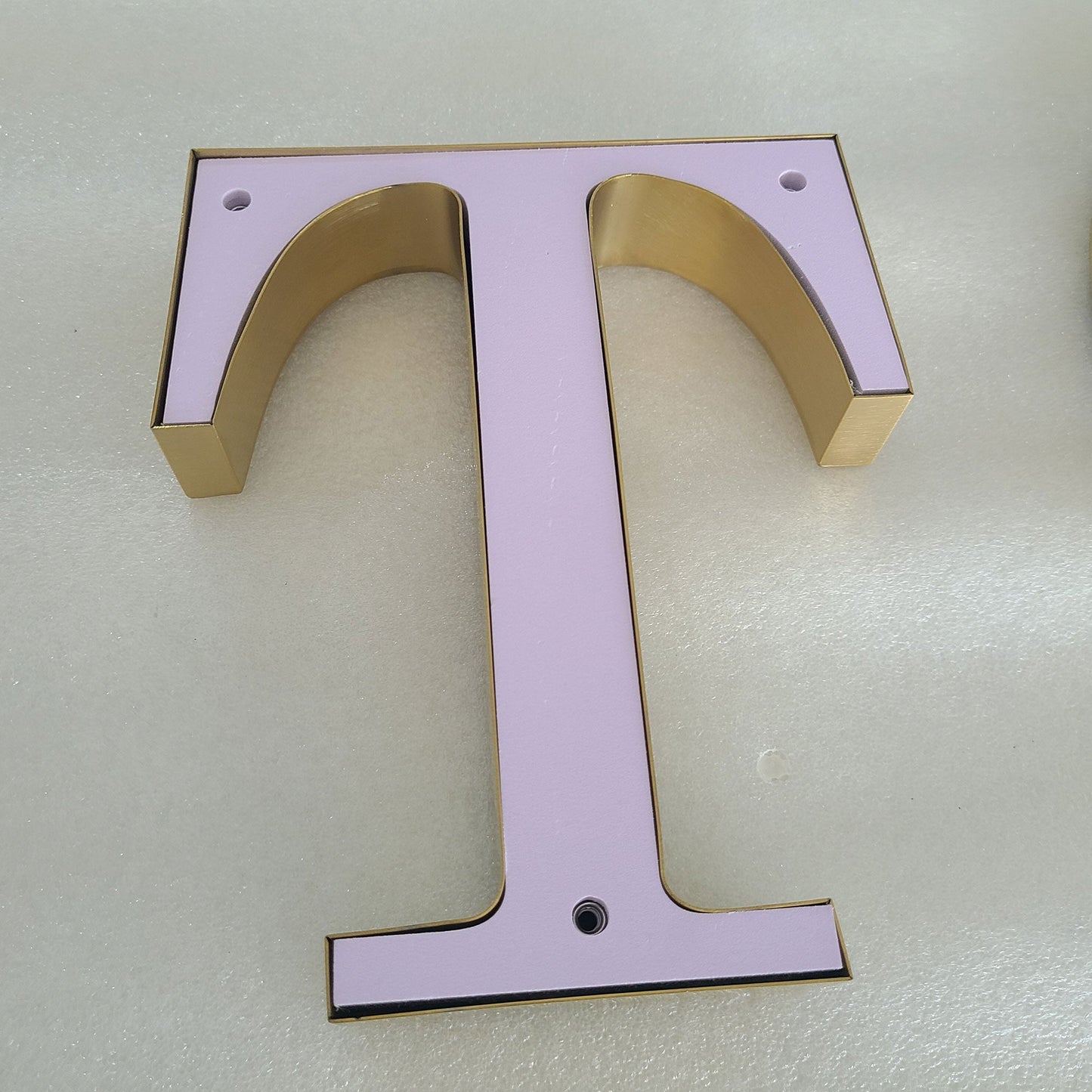 Customized Gold Brushed Stainless Steel Channel Letter Sign Building Wall Metal Business Letter Signages