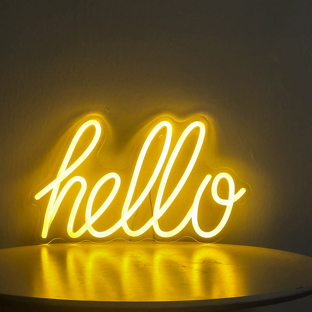 "HELLO" neon sign, led neon sign board,flex neon sign,wall hanging neon sign