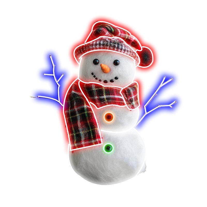 Cute Snowman Neon signs | LED Lights with Hat & Scarf | Perfect for Holiday Decorations & Gifts