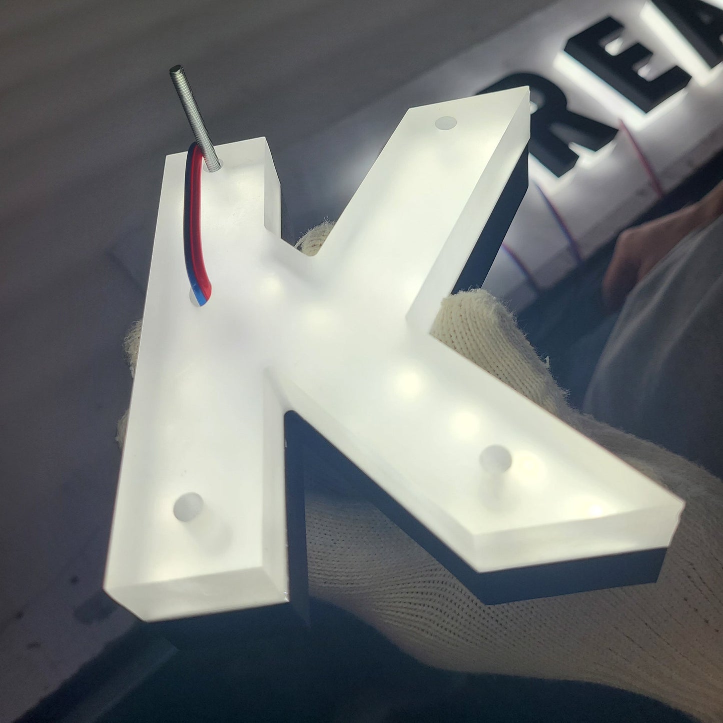 Custom 3D LED backlit stainless steel reverse channel letters exterior company decoration halo lighting logo sign
