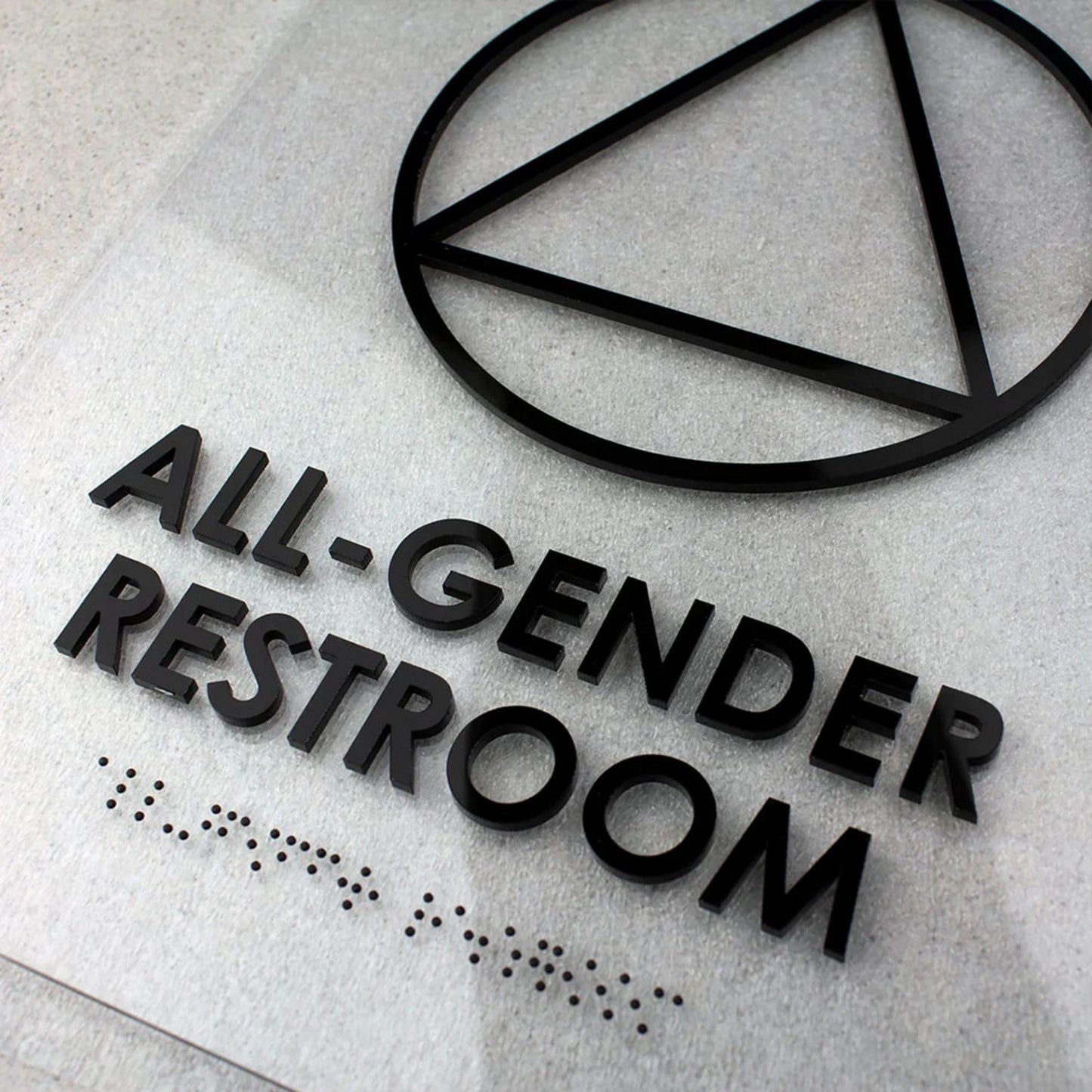 Plastic Braille Door Signage Transparent Acrylic Plaque Sign Restroom Office Wall Braille Sign