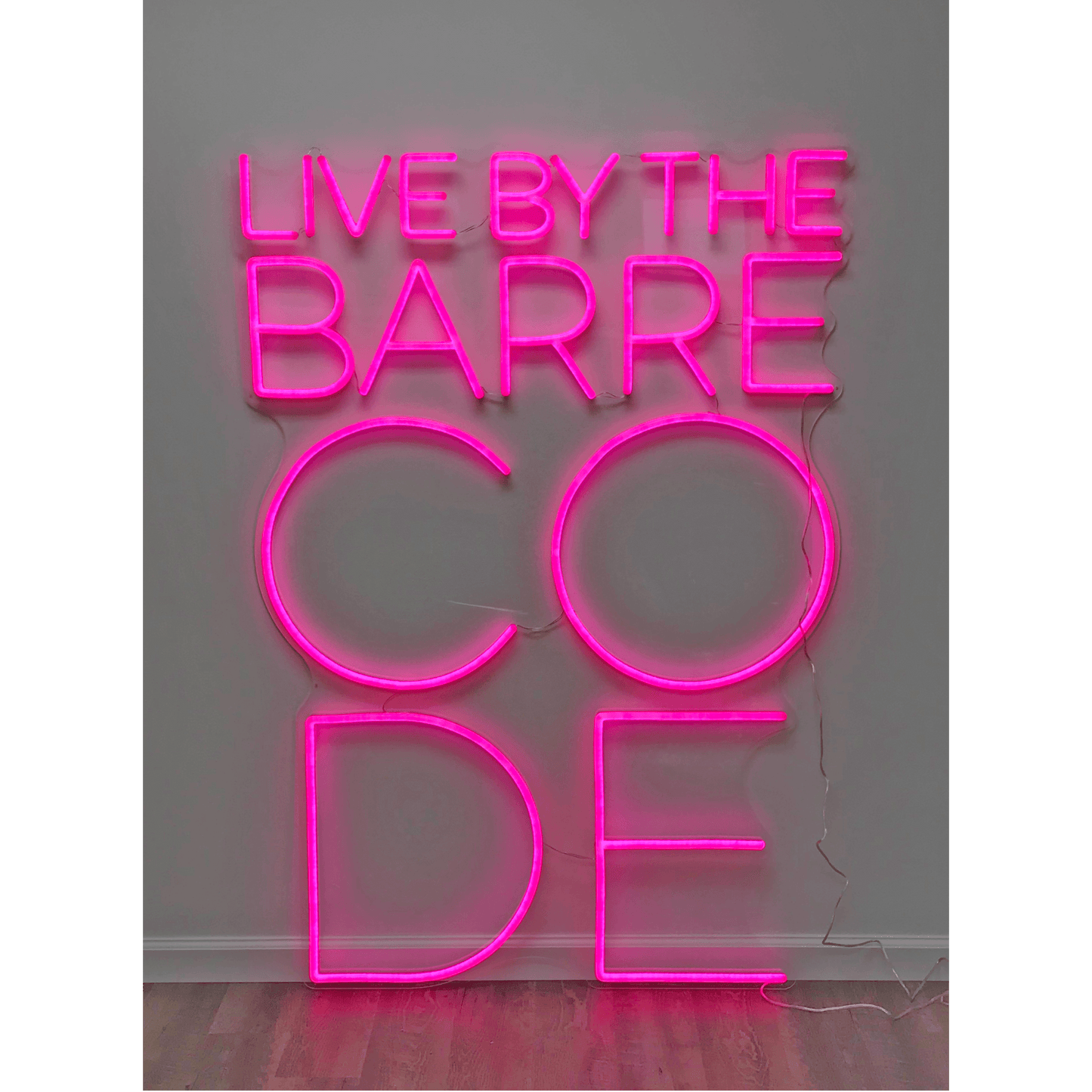 LIVE BY THE BARRE CODE neon signs