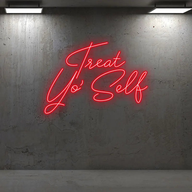 Treat Yo' Self Neon Sign – Add some flair to your décor with this playful neon sign, perfect for birthday or self-care reminder