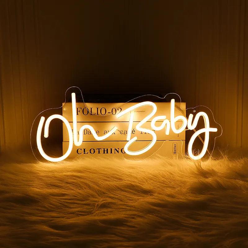 Neon Sign Custom Oh Baby LED Light Party Flex Clear Acrylic Neon Sign Decoration