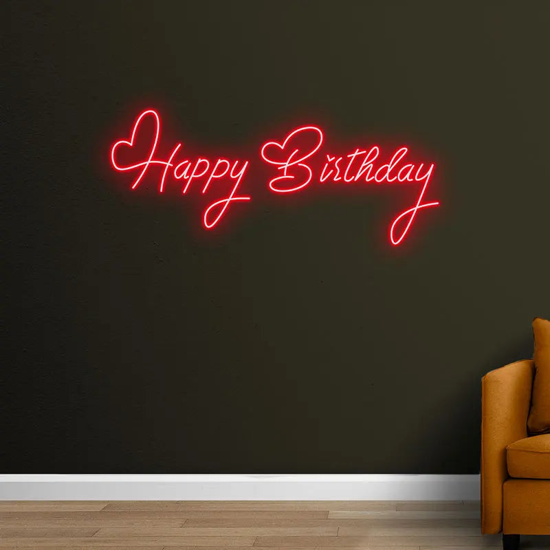 Toysign Custom Happy Birthday Neon Light Sign – Bright LED Party Decoration for Celebrations, Birthdays and Special Occasions