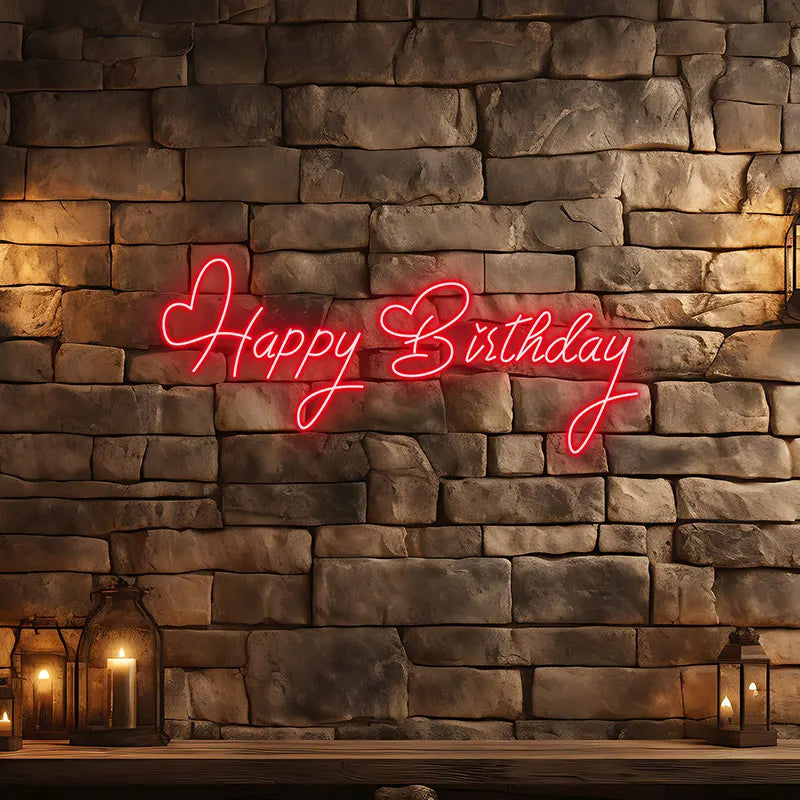 Toysign Custom Happy Birthday Neon Light Sign – Bright LED Party Decoration for Celebrations, Birthdays and Special Occasions