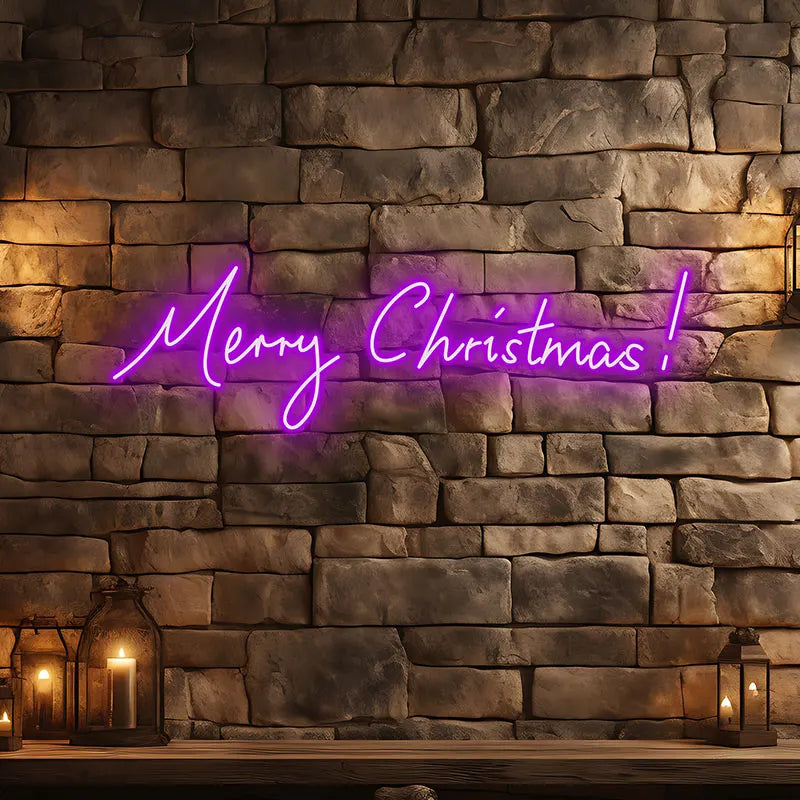 Merry Christmas Neon Text Light – Stylish Merry Christmas Design with Neon Glow, Perfect for Holiday Home Decor and Party Decor