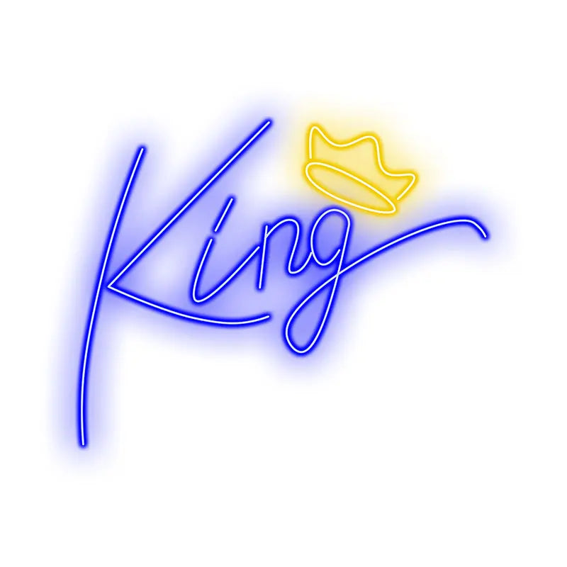 Toysign Custom Neon Light, Bold "King" Neon LED Wall Light with Crown - Regal Decor for Man Cave, Bar & Office Wall, Unique Gift