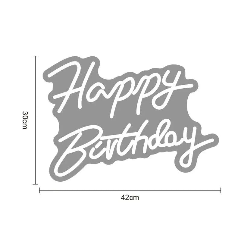 Happy Birthday Led Neon Sign for Birthday Party Decor Neon Light Home Hanging Decor