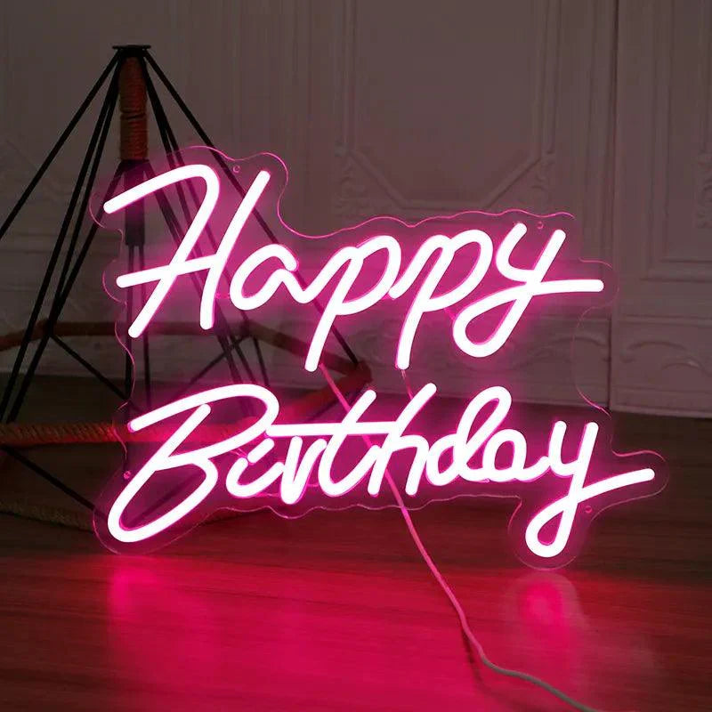 Happy Birthday Led Neon Sign for Birthday Party Decor Neon Light Home Hanging Decor