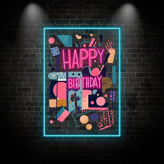 Happy Birthday Led Neon Light, Birthday Party Wall Decor Led Light, Custom Neon Sign for Room Decor, Perfect Gift for Kids Room