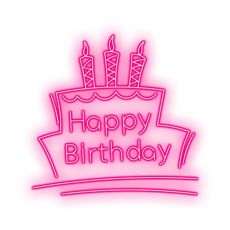 Toysign Neon Light, Happy Birthday Neon Sign with Cake & Candles - Perfect Party Decoration LED Light for All Ages, Unique Gift
