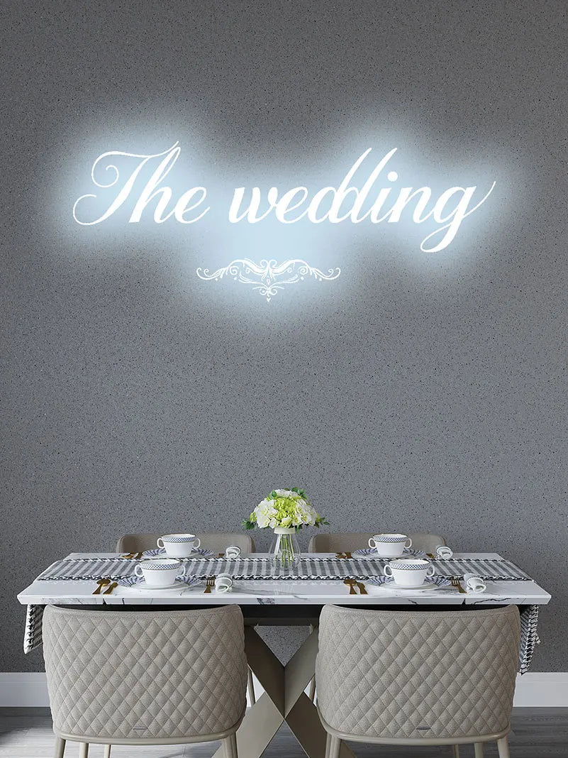 The Wedding Wall Decoration Ice Blue LED Neon Sign
